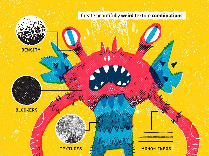 47个噪点插画纹理Procreate笔刷 笔刷资源 sucaiwan.com