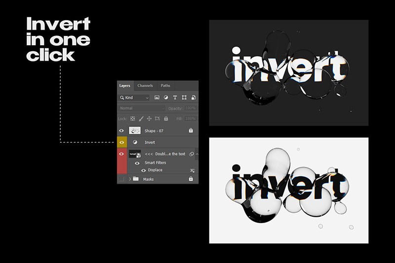 30款透明液体光效扭曲文字海报PS图层样式，附视频教程 插件预设 sucaiwan.com