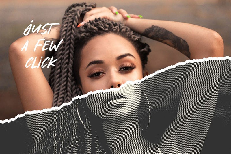 撕纸半色调照片效果PS图层样式 图片素材 sucaiwan.com