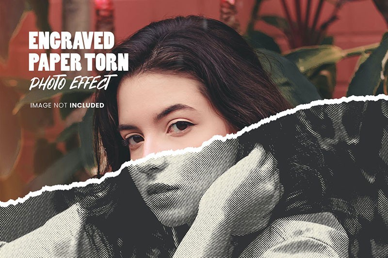 撕纸半色调照片效果PS图层样式 图片素材 sucaiwan.com