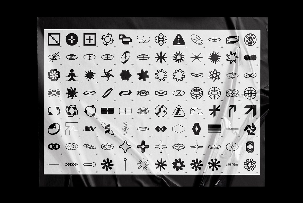 426个街头抽象赛博机能艺术实验性字母形状AI矢量数字现代排版印花设计套装 426 Shapes Letters Numbers Kit by Vanzyst . sucaiwan.com