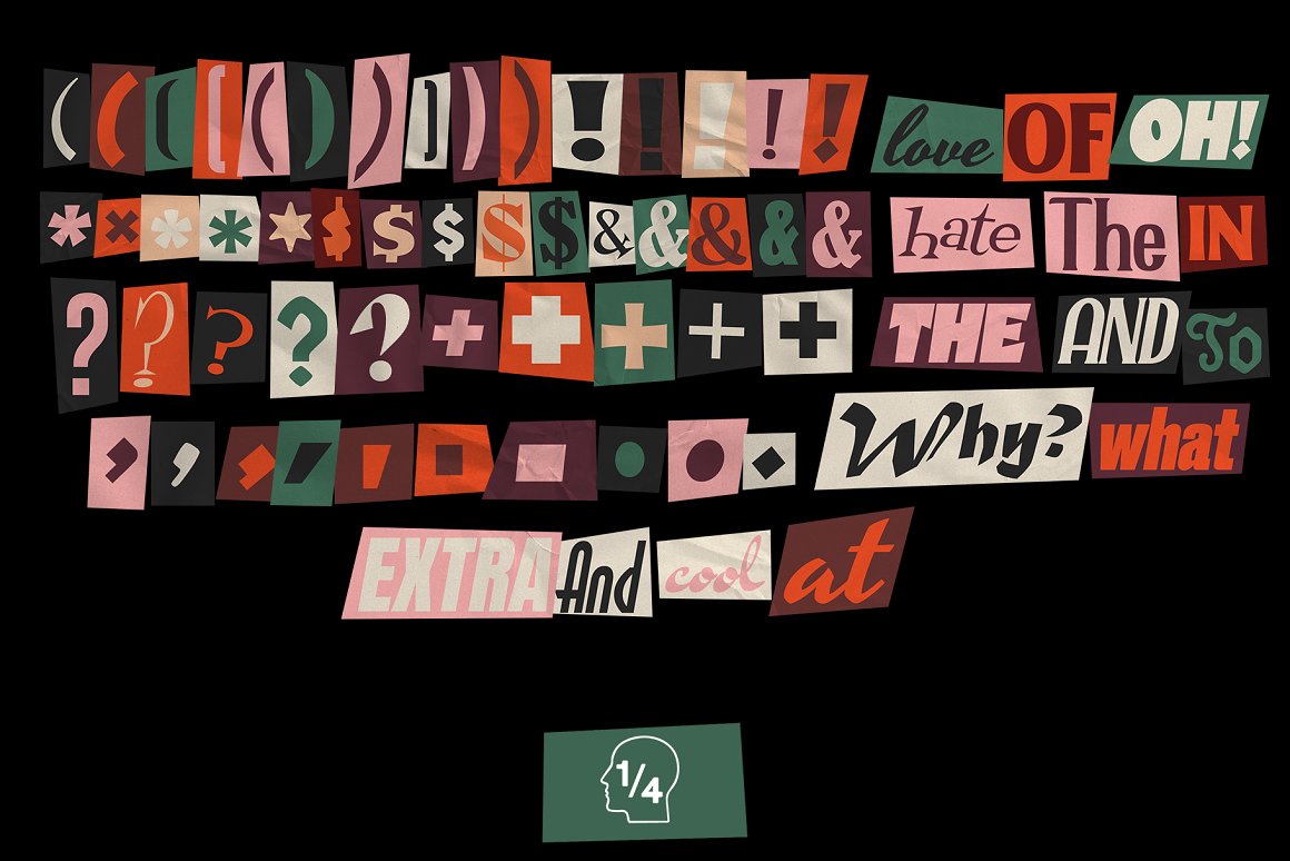 250个高清复古老式数字字母剪贴画拼贴画PNG免抠图设计素材包 Vintage Letters 图片素材 sucaiwan.com