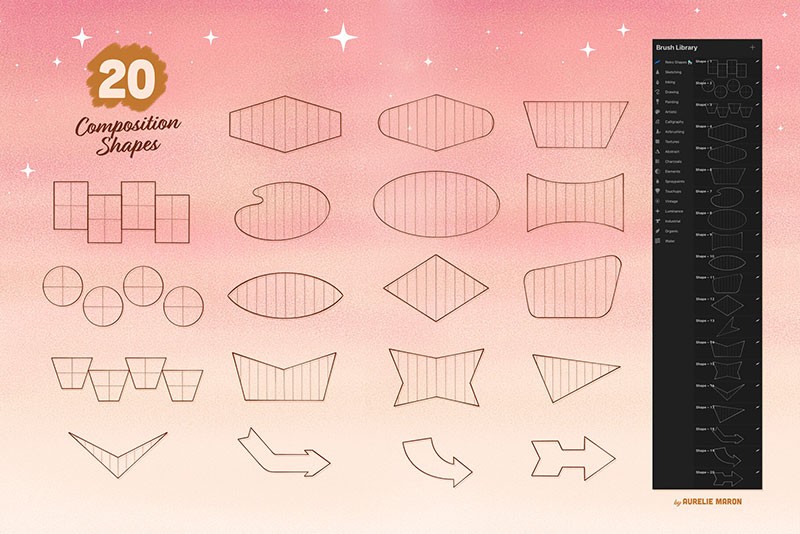 Procreate复古标志笔刷套装 笔刷资源 sucaiwan.com