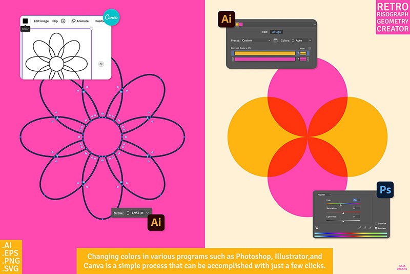 100+彩色复古几何艺术矢量包装图案，AI JPG格式 图片素材 sucaiwan.com