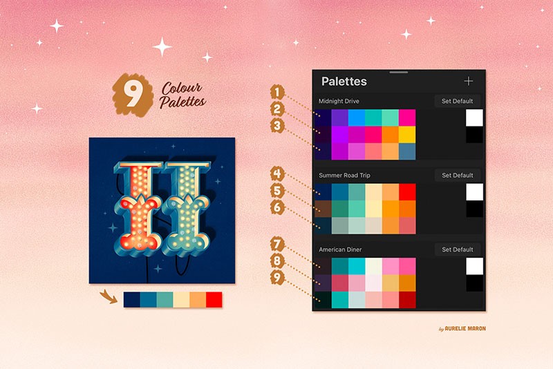 Procreate复古标志笔刷套装 笔刷资源 sucaiwan.com