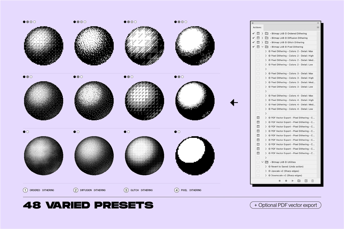 新潮复古像素美感8位半色调抖动毛刺像素化显示效果PS动作 Samolevsky – Bitmap LAB – pixel halftone action 插件预设 第13张-素材湾丨精选海外优质设计素材资源 新潮复古像素美感8位半色调抖动毛刺像素化显示效果PS动作 Samolevsky – Bitmap LAB – pixel halftone action 插件预设 sucaiwan.com