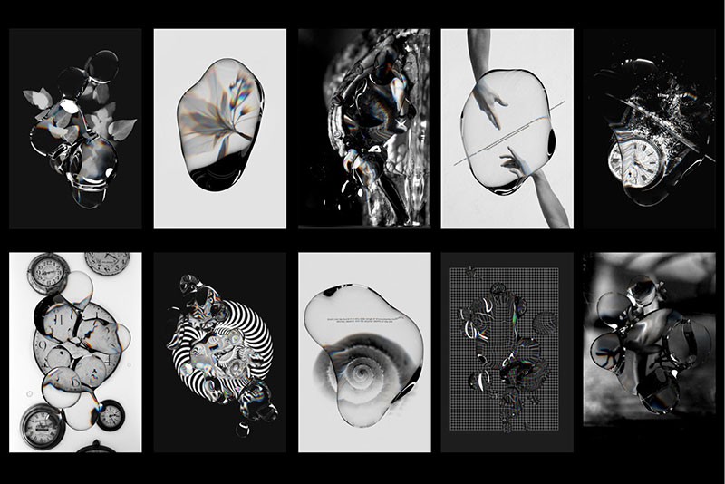 30款透明液体光效扭曲文字海报PS图层样式，附视频教程 插件预设 sucaiwan.com