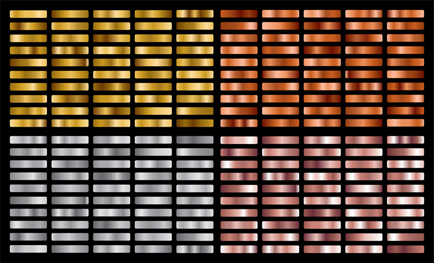 设计资源-5000款多彩金色银色渐变颜色设计素材合集 图片素材 sucaiwan.com
