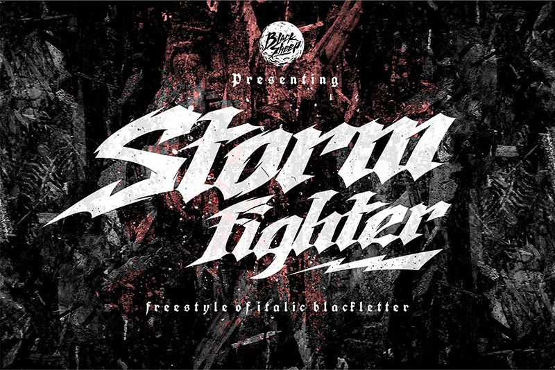 Storm Fighter哥特式英文字体 设计素材 sucaiwan.com