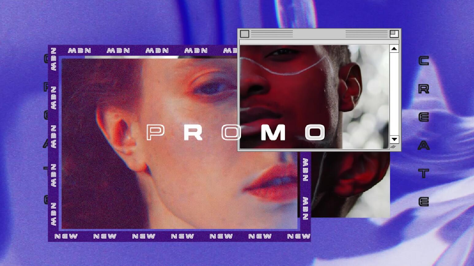 90年代街头嘻哈风格动态失真故障窗口动态标题排版包 Modern Glitch Promo . sucaiwan.com