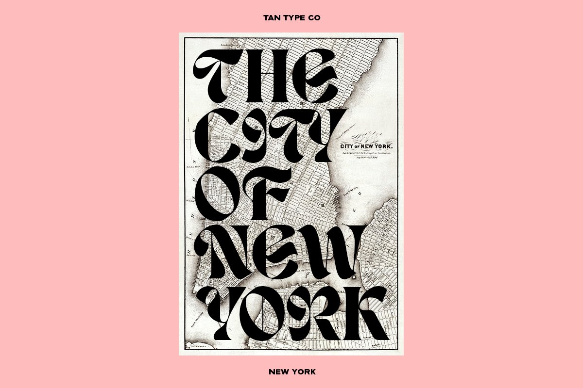 英文字体：复古时尚优雅杂志海报标题设计无衬线字体 TAN - NEW YORK 设计素材 sucaiwan.com