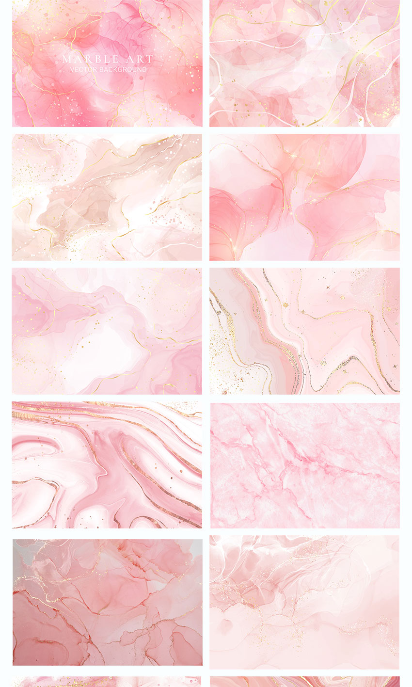 背景素材-粉红色金色墨迹大理石背景设计素材 图片素材 sucaiwan.com