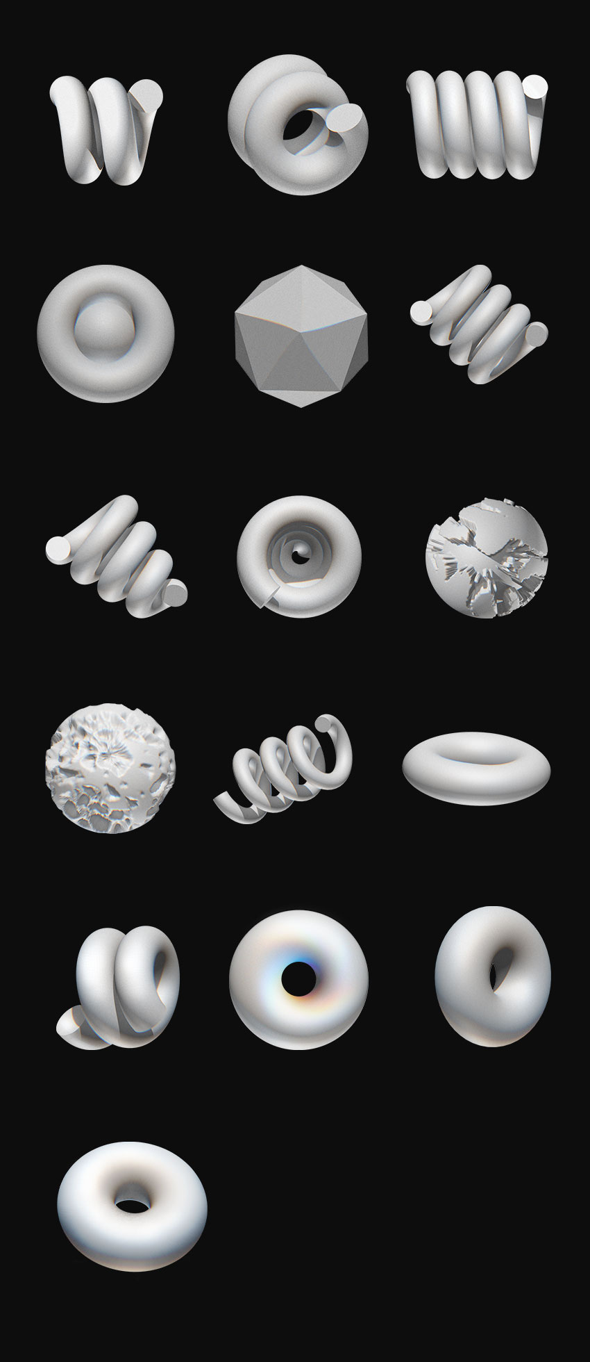 设计资源-16款3D毛刺颗粒纹理几何形状素材合集 图片素材 sucaiwan.com