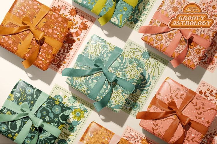 100+占星术黄道十二星座无缝图案矢量素材 图片素材 sucaiwan.com