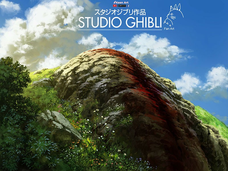 吉卜力风格动漫场景PS笔刷套装，附视频教程 笔刷资源 sucaiwan.com