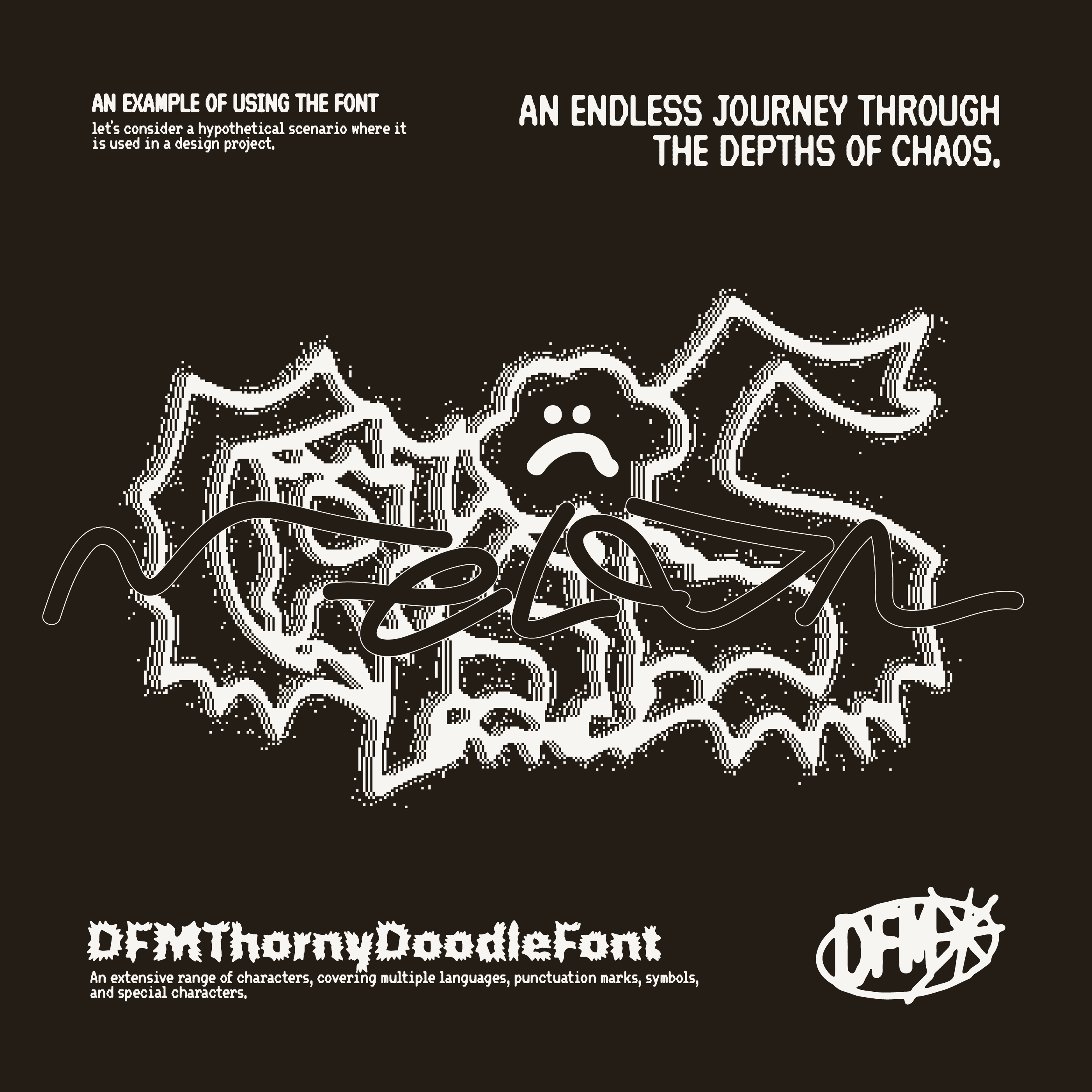 DFM Thorny Doodle Y2K 锐利变形字体，免费商用字体 设计素材 sucaiwan.com
