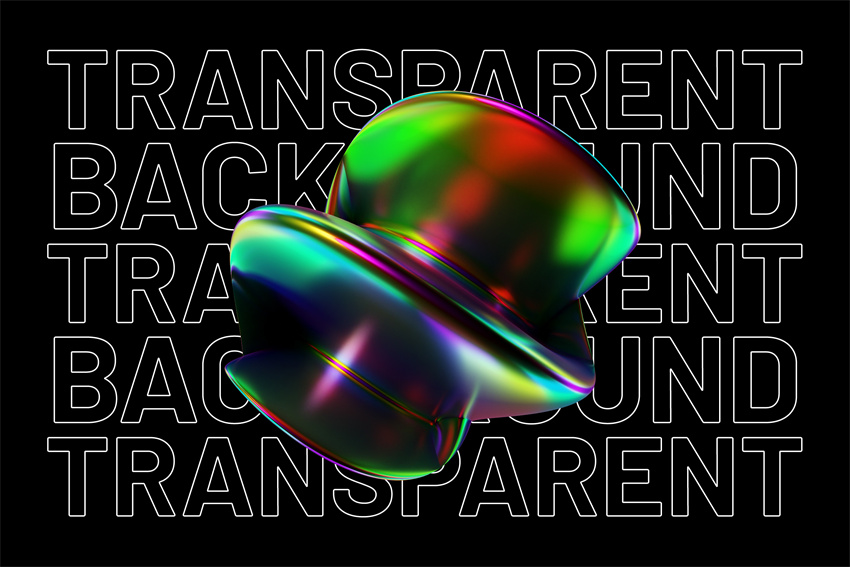 设计资源-50款高端3D抽象全息形状PNG素材 图片素材 sucaiwan.com