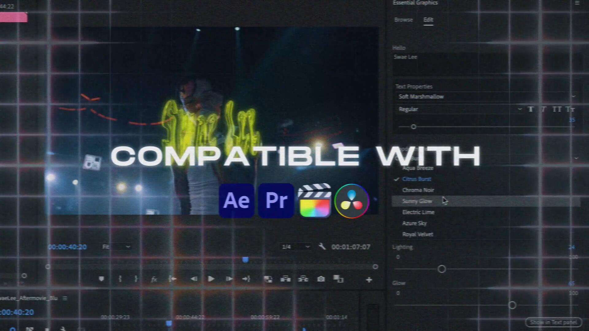 Blindusk 酸性复古金属镀铬字母3D元素纹理电影标题视频动画模板 Blindusk CHROME TITLES 影视音频 sucaiwan.com
