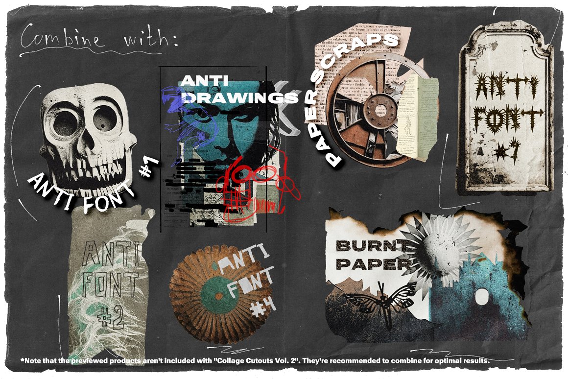 818个复古街头前卫运动传统仿旧剪贴纸纹理拼贴艺术素材合集包 Collage Cutouts Vol. 2 图片素材 第4张-素材湾丨精选海外优质设计素材资源 818个复古街头前卫运动传统仿旧剪贴纸纹理拼贴艺术素材合集包 Collage Cutouts Vol. 2 图片素材 sucaiwan.com