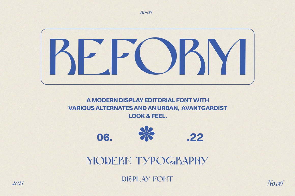 英文字体:超现实梦幻时尚逆反差品牌LOGO杂志标题设计英文字体 Reform Modern Display Font 设计素材 第1张-素材湾丨精选海外优质设计素材资源 英文字体:超现实梦幻时尚逆反差品牌LOGO杂志标题设计英文字体 Reform Modern Display Font 设计素材 sucaiwan.com