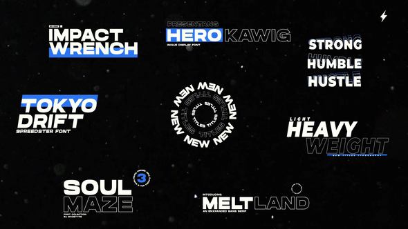 PR模板：赛博朋克闪烁几何未来派动画文本标题排版包 . sucaiwan.com