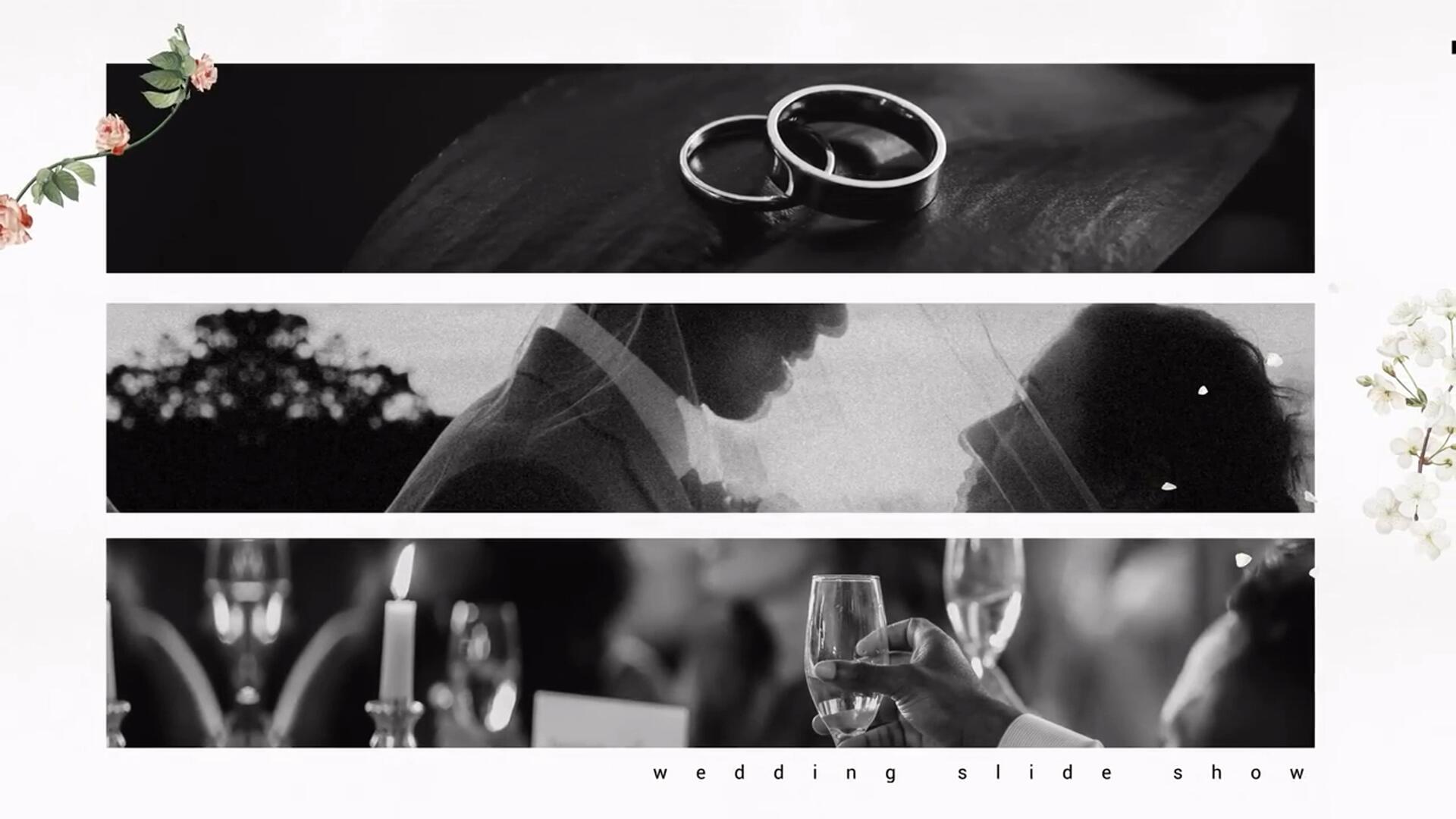 AE/PR/FCPX模板：花卉婚礼拼贴复古优雅衬线日期水彩幻灯片开场片头 . sucaiwan.com