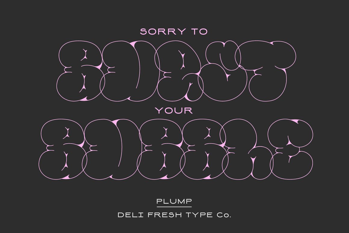 英文字体：趣味卡通涂鸦效果胖乎乎泡泡气泡PSAI英文字体安装包 Plump: A Bubble Letter Font . sucaiwan.com