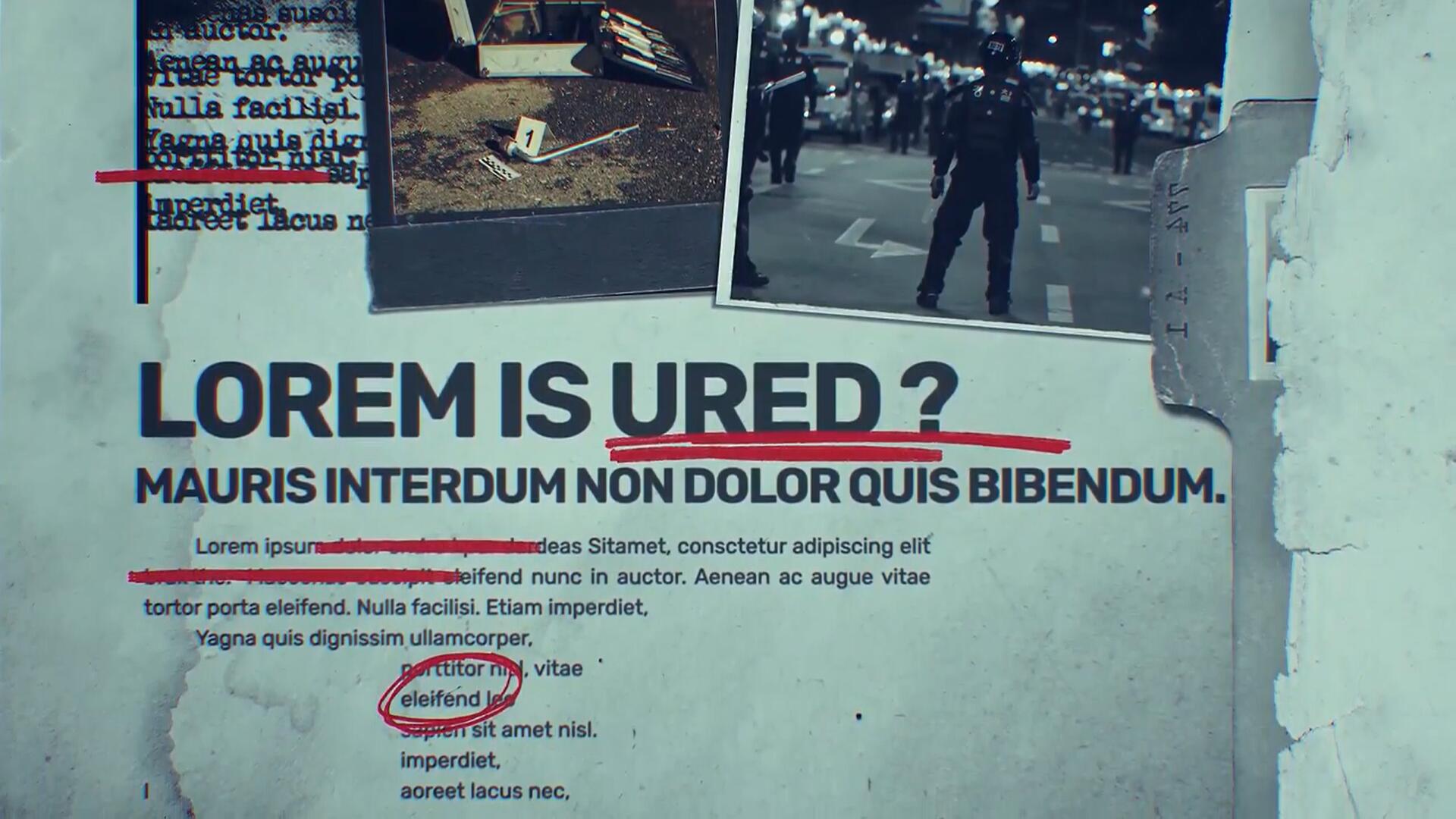 AE模板：恐怖悬疑破案电影开场片头 . sucaiwan.com