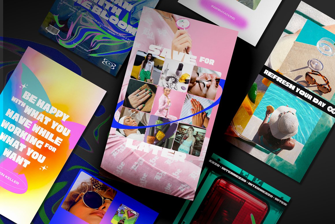 27款街头复古潮流Y2K酸性胶片帧INS竖屏公众号小红书推文排版设计PSD模板 Pop Rebellicious – Instagram Story 图片素材 第3张-素材湾丨精选海外优质设计素材资源 27款街头复古潮流Y2K酸性胶片帧INS竖屏公众号小红书推文排版设计PSD模板 Pop Rebellicious – Instagram Story 图片素材 sucaiwan.com