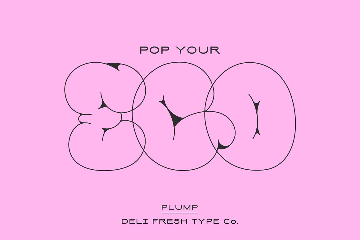 英文字体：趣味卡通涂鸦效果胖乎乎泡泡气泡PSAI英文字体安装包 Plump: A Bubble Letter Font . sucaiwan.com