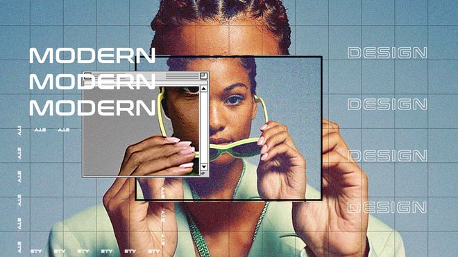 90年代街头嘻哈风格动态失真故障窗口动态标题排版包 Modern Glitch Promo . sucaiwan.com