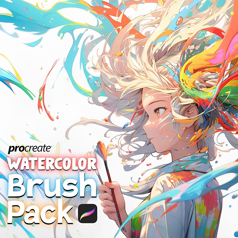 Procreate动漫水彩画笔 笔刷资源 sucaiwan.com