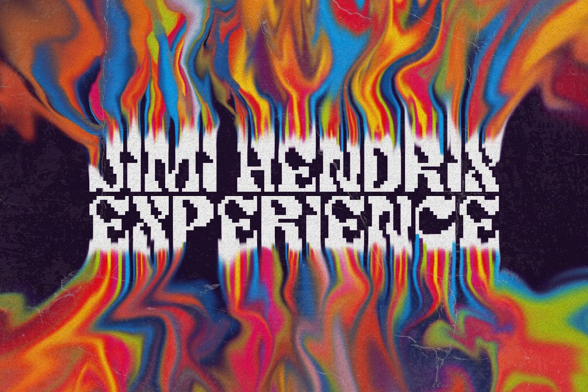 复古独特迷幻像素风游戏乐队标题logo设计英文字体安装包 Mleitod 设计素材 sucaiwan.com