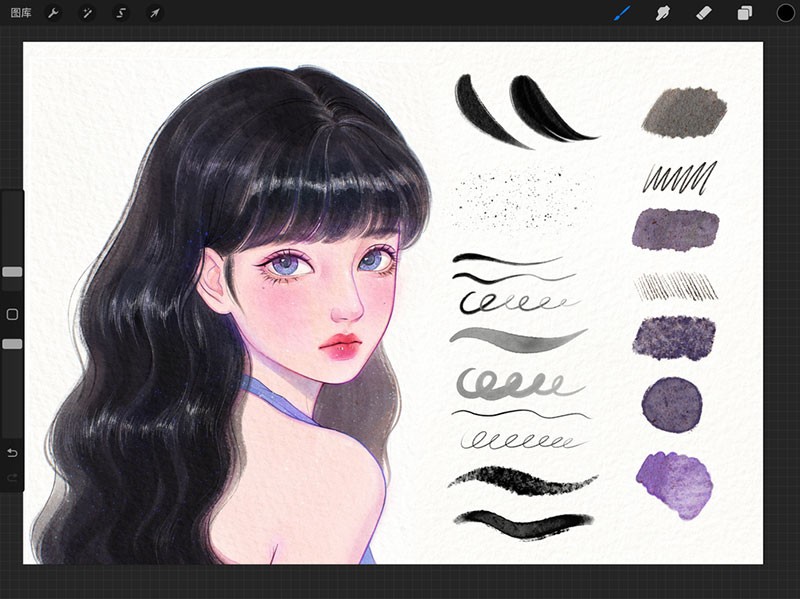 Procreate动漫人像纹理笔刷套装 笔刷资源 sucaiwan.com