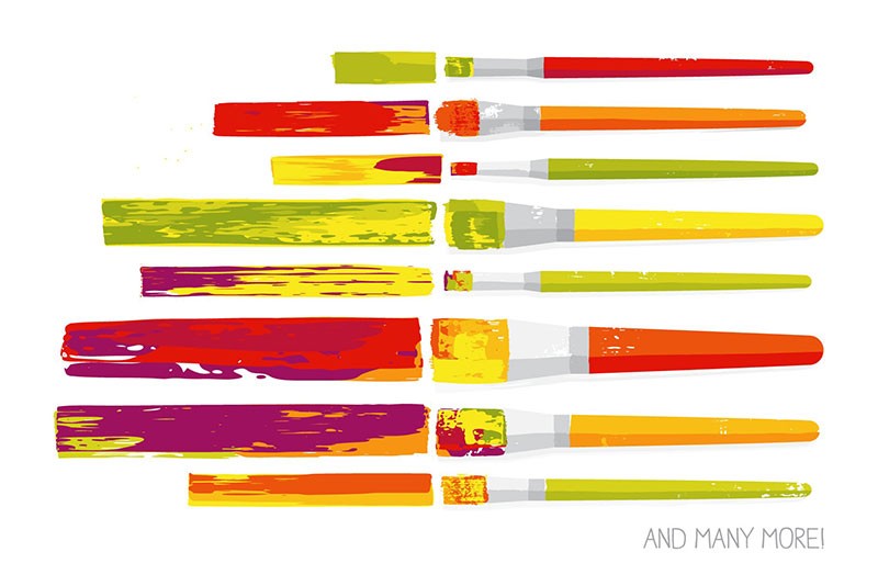 24个丙烯颜料效果AI笔刷 笔刷资源 sucaiwan.com