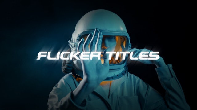 达芬奇预设：赛博朋克幽灵紊乱闪烁风格故障毛刺干扰文字标题动画 Flicker Titles . sucaiwan.com
