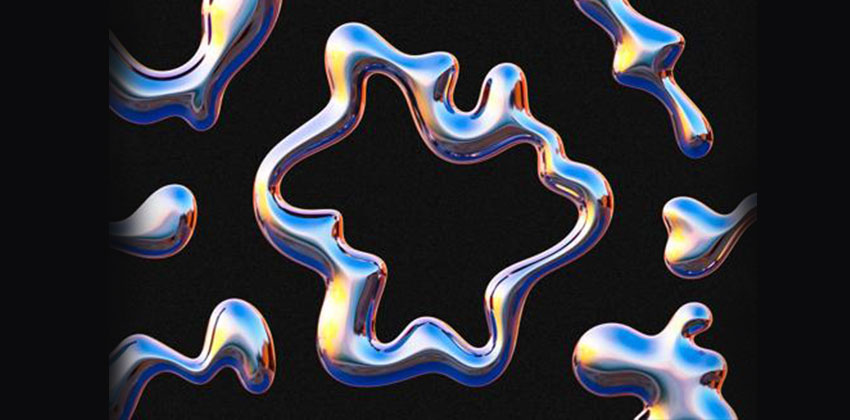 设计资源-40款液体镀铬字母和数字PNG素材 图片素材 sucaiwan.com