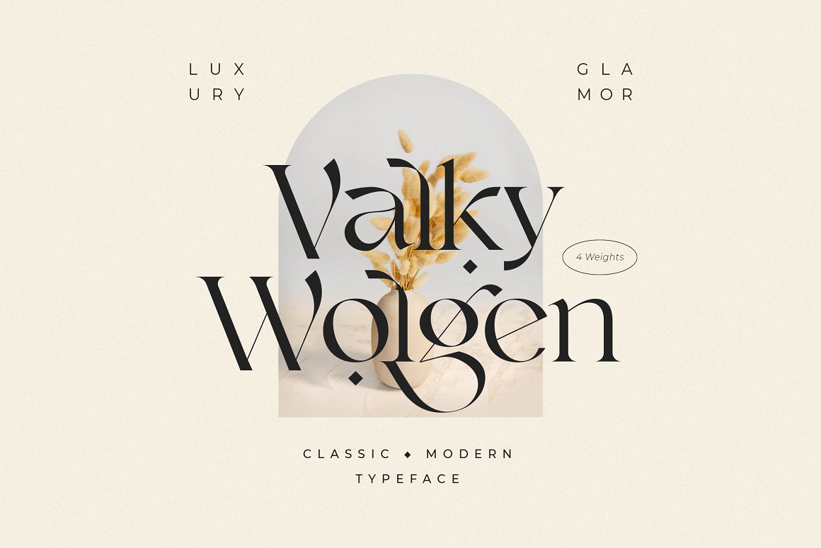 英文字体：现代经典海报杂志文字设计衬线英文字体素材 Valky Classic Modern Typeface 设计素材 sucaiwan.com