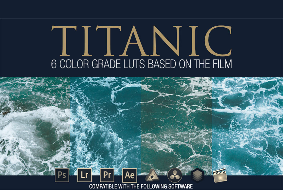 《泰坦尼克号》6种电影色彩模拟LUT调色预设包 Titanic | 6 LUTS for Photo or Video Editing . sucaiwan.com
