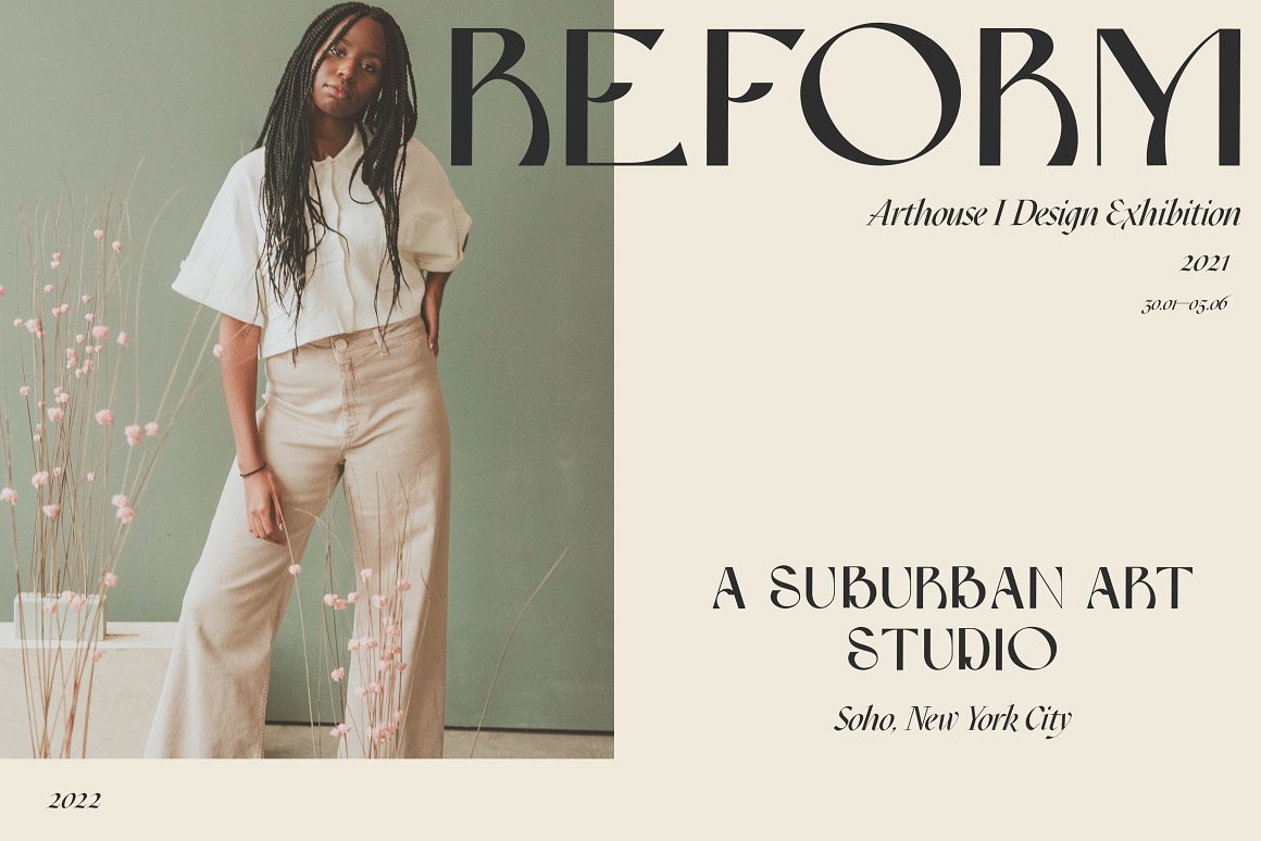 英文字体:超现实梦幻时尚逆反差品牌LOGO杂志标题设计英文字体 Reform Modern Display Font 设计素材 第5张-素材湾丨精选海外优质设计素材资源 英文字体:超现实梦幻时尚逆反差品牌LOGO杂志标题设计英文字体 Reform Modern Display Font 设计素材 sucaiwan.com