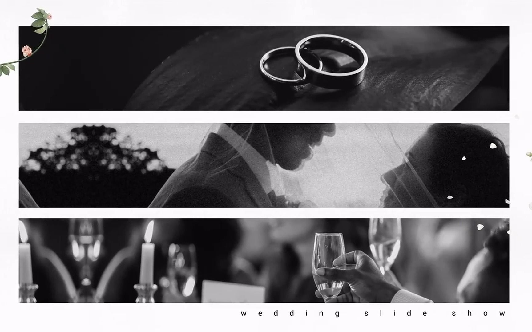 AE/PR/FCPX模板：花卉婚礼拼贴复古优雅衬线日期水彩幻灯片开场片头 . sucaiwan.com