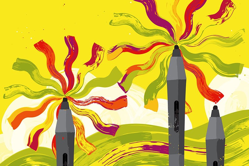 24个丙烯颜料效果AI笔刷 笔刷资源 sucaiwan.com