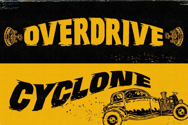 Hot Pursuit 复古漫画英文字体 设计素材 sucaiwan.com