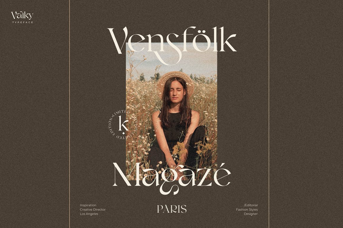 英文字体：现代经典海报杂志文字设计衬线英文字体素材 Valky Classic Modern Typeface 设计素材 sucaiwan.com