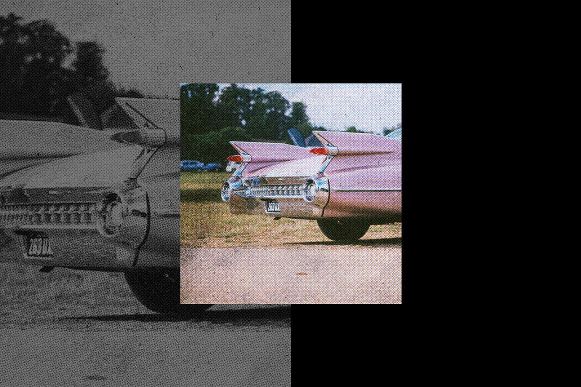 复古梦幻半调颗粒摄影照片处理老照片效果PSD特效样机模板 Old Album Photo Effect 样机素材 sucaiwan.com