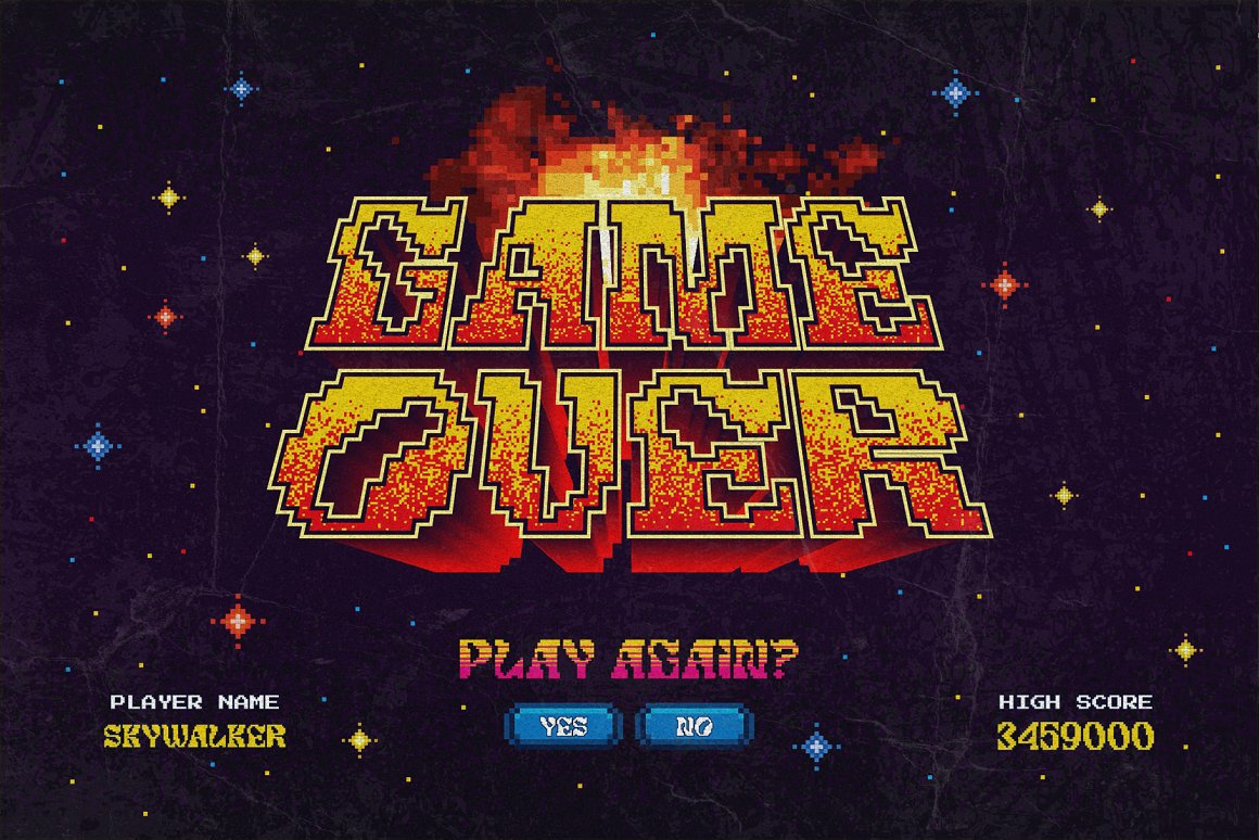 复古独特迷幻像素风游戏乐队标题logo设计英文字体安装包 Mleitod 设计素材 sucaiwan.com