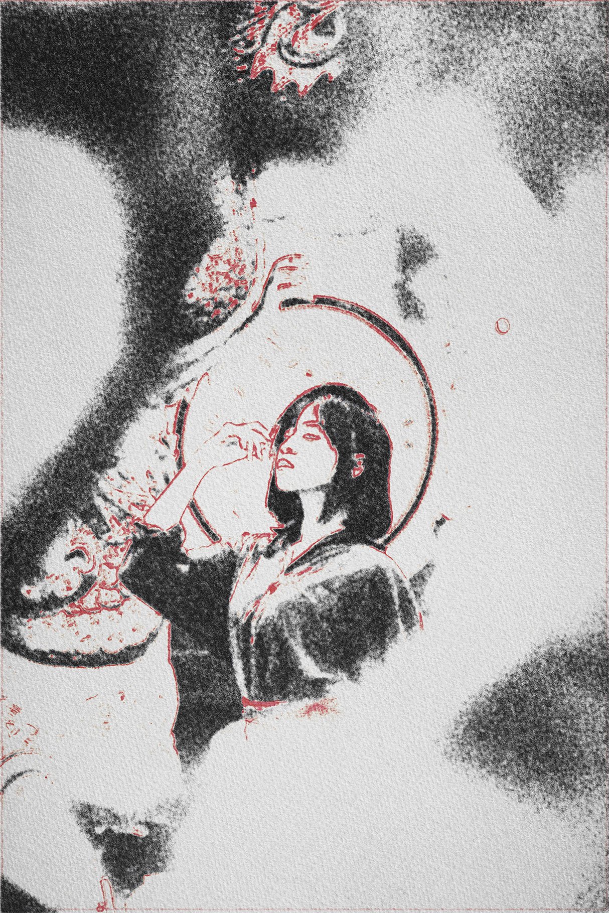 迷人老式做旧艺术肮脏彩色笔触模拟损坏打印机效果PSD模板 Broken Printer 4 PSD Template 插件预设 sucaiwan.com