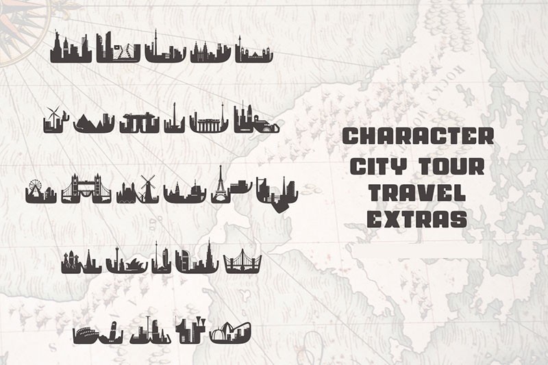 City Tour创意图形英文字体 设计素材 sucaiwan.com