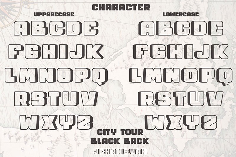 City Tour创意图形英文字体 设计素材 sucaiwan.com