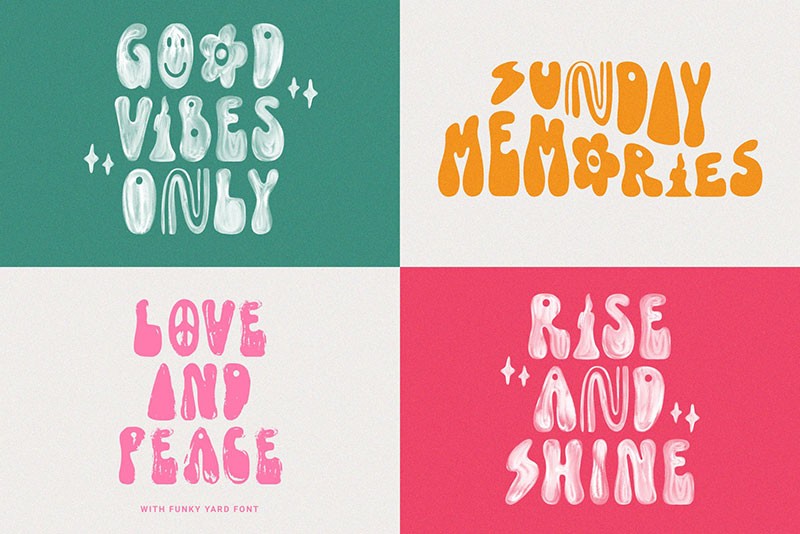 Funky Yard可爱手绘英文字体 设计素材 sucaiwan.com